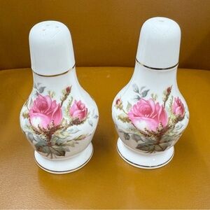 Bone China Salt & Pepper Set Grandmother's Rose by Hammersley Made in England
